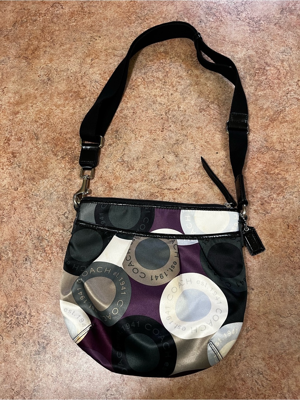 Coach Multi-Color Circle Print Crossbody Bag
